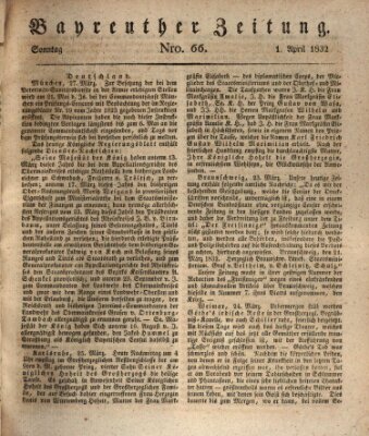 Bayreuther Zeitung Sonntag 1. April 1832