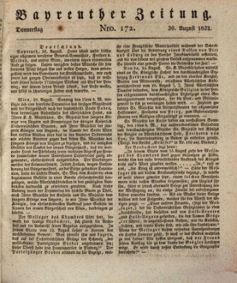 Bayreuther Zeitung Donnerstag 30. August 1832
