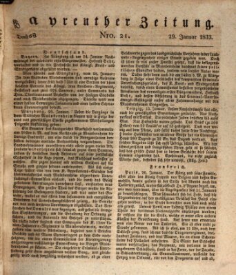 Bayreuther Zeitung Dienstag 29. Januar 1833