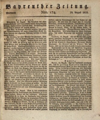 Bayreuther Zeitung Mittwoch 28. August 1833