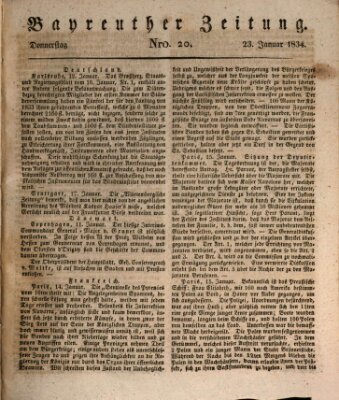 Bayreuther Zeitung Donnerstag 23. Januar 1834