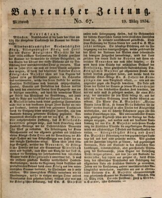Bayreuther Zeitung Mittwoch 19. März 1834