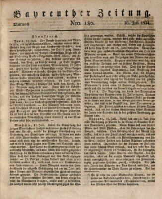 Bayreuther Zeitung Mittwoch 30. Juli 1834