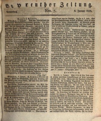 Bayreuther Zeitung Donnerstag 8. Januar 1835