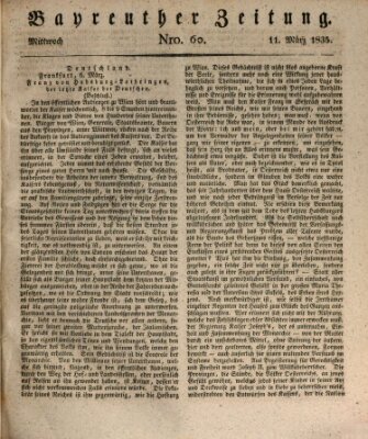 Bayreuther Zeitung Mittwoch 11. März 1835