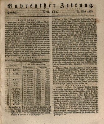 Bayreuther Zeitung Dienstag 12. Mai 1835