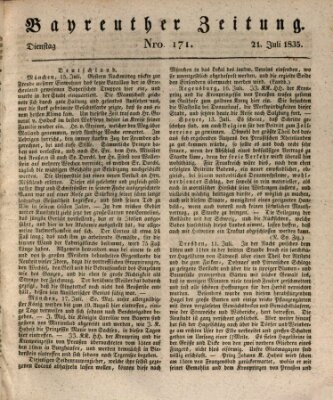 Bayreuther Zeitung Dienstag 21. Juli 1835