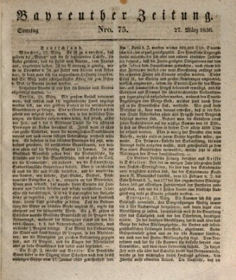 Bayreuther Zeitung Sonntag 27. März 1836