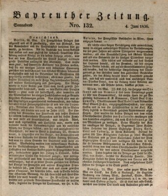 Bayreuther Zeitung Samstag 4. Juni 1836