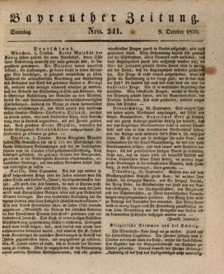 Bayreuther Zeitung Sonntag 9. Oktober 1836