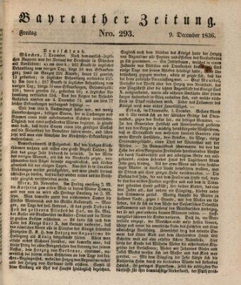 Bayreuther Zeitung Freitag 9. Dezember 1836