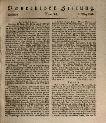 Bayreuther Zeitung Mittwoch 29. März 1837