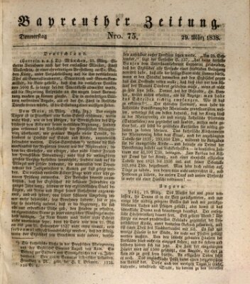 Bayreuther Zeitung Donnerstag 29. März 1838