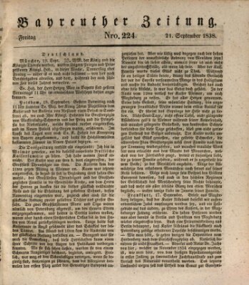 Bayreuther Zeitung Freitag 21. September 1838