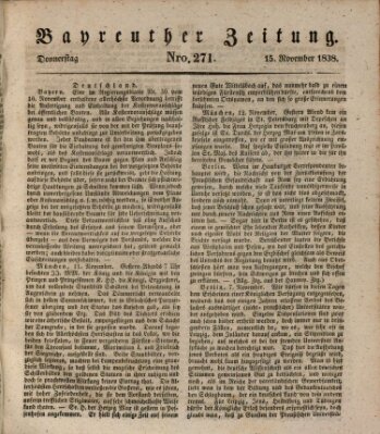 Bayreuther Zeitung Donnerstag 15. November 1838