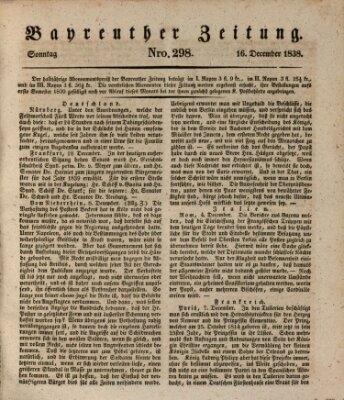 Bayreuther Zeitung Sonntag 16. Dezember 1838