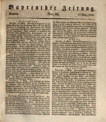 Bayreuther Zeitung Sonntag 17. März 1839