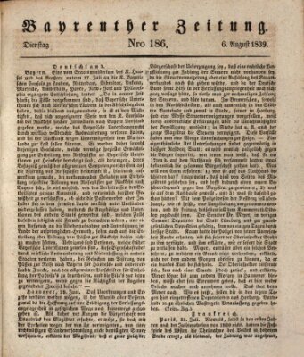 Bayreuther Zeitung Dienstag 6. August 1839