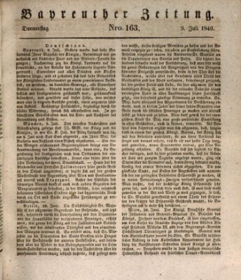 Bayreuther Zeitung Donnerstag 9. Juli 1840