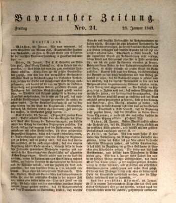 Bayreuther Zeitung Freitag 28. Januar 1842