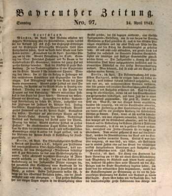 Bayreuther Zeitung Sonntag 24. April 1842