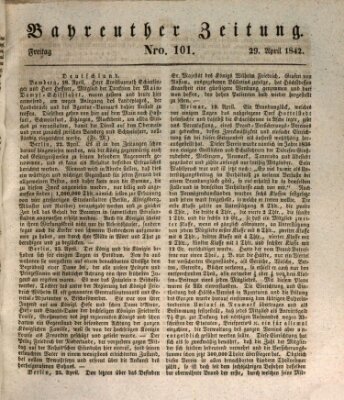 Bayreuther Zeitung Freitag 29. April 1842