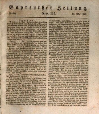 Bayreuther Zeitung Freitag 13. Mai 1842