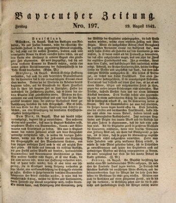 Bayreuther Zeitung Freitag 19. August 1842