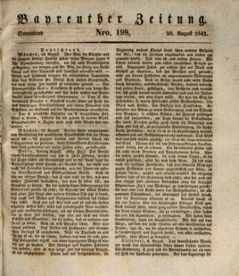 Bayreuther Zeitung Samstag 20. August 1842