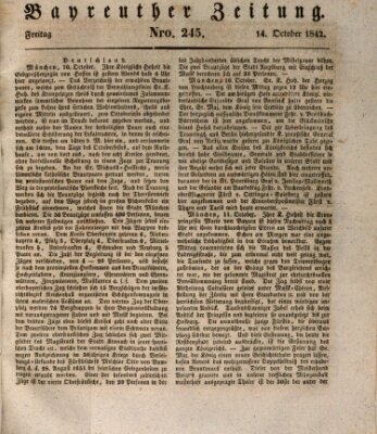 Bayreuther Zeitung Freitag 14. Oktober 1842