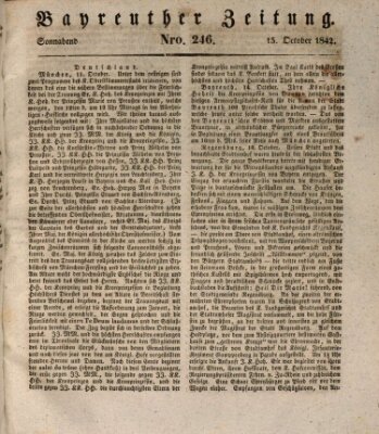 Bayreuther Zeitung Samstag 15. Oktober 1842