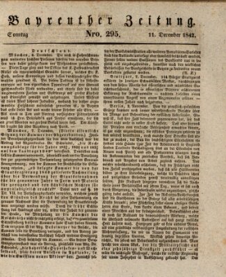 Bayreuther Zeitung Sonntag 11. Dezember 1842