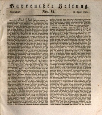Bayreuther Zeitung Samstag 8. April 1843