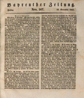 Bayreuther Zeitung Freitag 10. November 1843