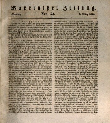 Bayreuther Zeitung Sonntag 3. März 1844