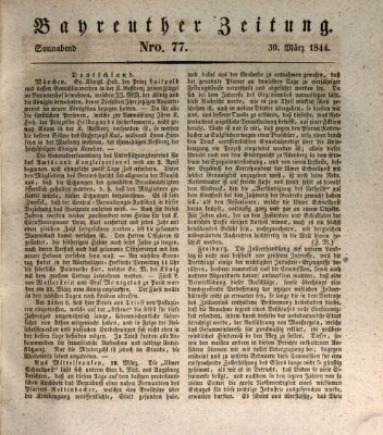 Bayreuther Zeitung Samstag 30. März 1844