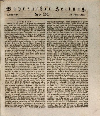 Bayreuther Zeitung Samstag 29. Juni 1844