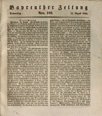 Bayreuther Zeitung Donnerstag 22. August 1844