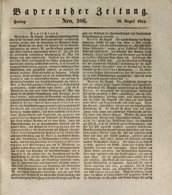 Bayreuther Zeitung Freitag 30. August 1844