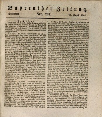 Bayreuther Zeitung Samstag 31. August 1844