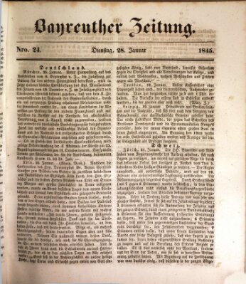 Bayreuther Zeitung Dienstag 28. Januar 1845