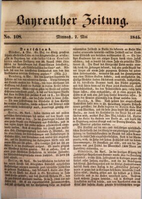 Bayreuther Zeitung Mittwoch 7. Mai 1845