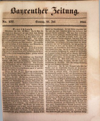 Bayreuther Zeitung Sonntag 27. Juli 1845