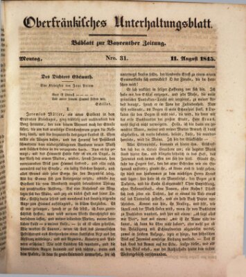 Oberfränkisches Unterhaltungsblatt (Bayreuther Zeitung) Montag 11. August 1845