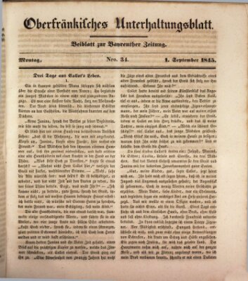 Oberfränkisches Unterhaltungsblatt (Bayreuther Zeitung) Montag 1. September 1845