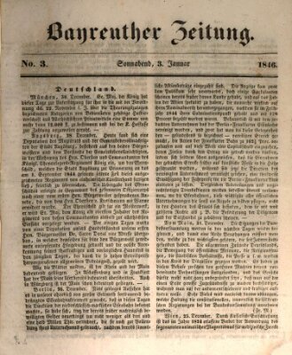 Bayreuther Zeitung Samstag 3. Januar 1846