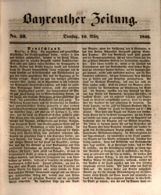 Bayreuther Zeitung Dienstag 10. März 1846