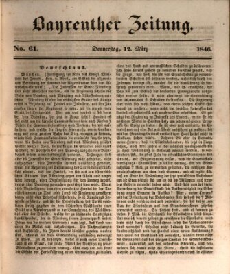 Bayreuther Zeitung Donnerstag 12. März 1846