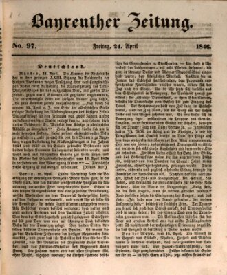 Bayreuther Zeitung Freitag 24. April 1846