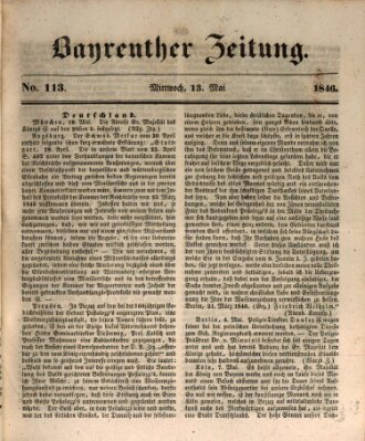 Bayreuther Zeitung Mittwoch 13. Mai 1846